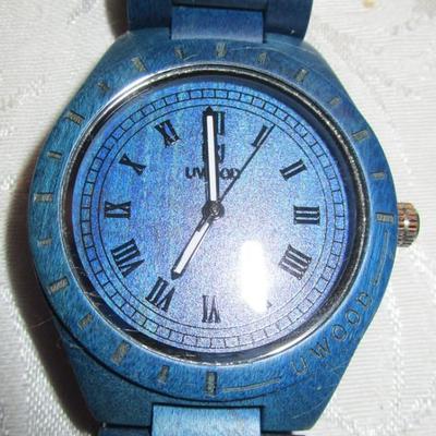 Uwood mixed blue sandalwood men's watch