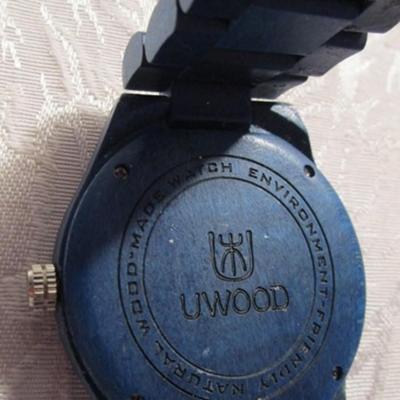 Uwood mixed blue sandalwood men's watch