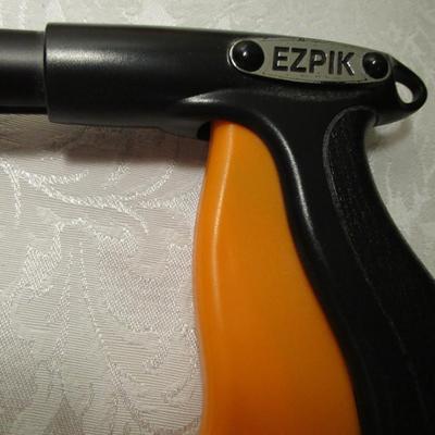 Pointed wood walking stick, EZ pik grabber