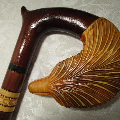 Fox handle walking stick for women, hand carved