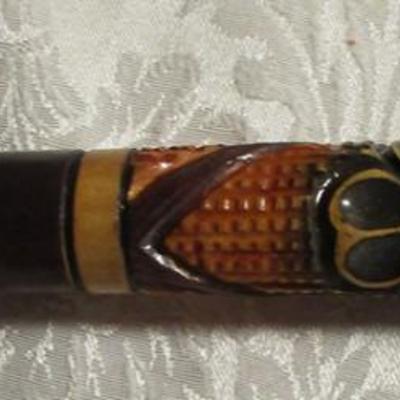Fox handle walking stick for women, hand carved