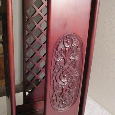 Carved solid wood cane/umbrella stand