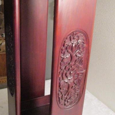 Carved solid wood cane/umbrella stand