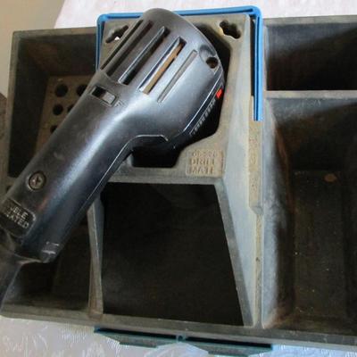 Black & Decker 3/8" variable speed drill with drill caddie & some bits