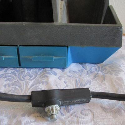 Black & Decker 3/8" variable speed drill with drill caddie & some bits