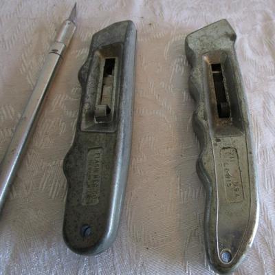 Dykes, box cutters, exacto knife
