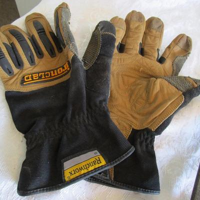 Pry bar, magnets, leather gloves, pliers
