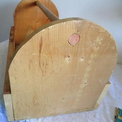 Wood tool box 21-1/2" long x 13" wide x 12-3/4" tall, very sturdy