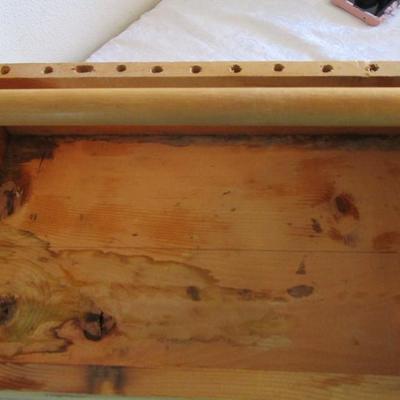 Wood tool box 21-1/2" long x 13" wide x 12-3/4" tall, very sturdy