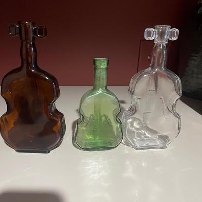 Collection of Violin Shaped Glass Bottles (2LR-MG)