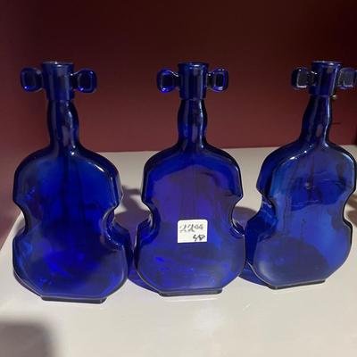 Collection of Violin Shaped Glass Bottles (2LR-MG)