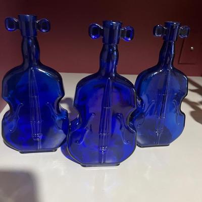 Collection of Violin Shaped Glass Bottles (2LR-MG)
