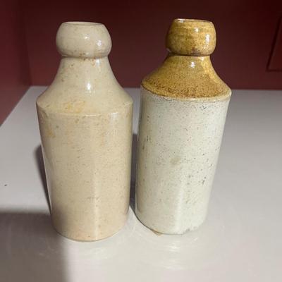 Antique Ginger Beer Stoneware Crockery Bottles (2LR-MG)