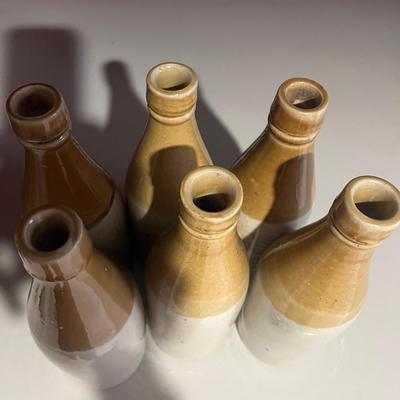 Antique Ginger Beer Stoneware Crockery Bottles (2LR-MG)