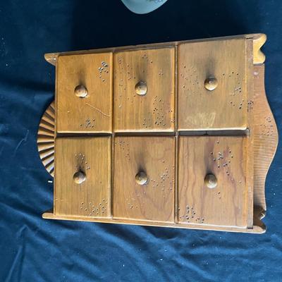 Farmhouse Style Small Wooden Shelf with Drawers & Cho Cho Takahashi Bathroom Set (2K-MG)