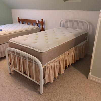 VINTAGE HOSPITAL BED FRAME WITH QUALITY TWIN SIZE MATTRESSES