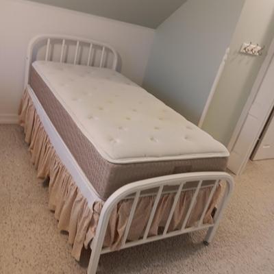 VINTAGE HOSPITAL BED FRAME WITH QUALITY TWIN SIZE MATTRESSES
