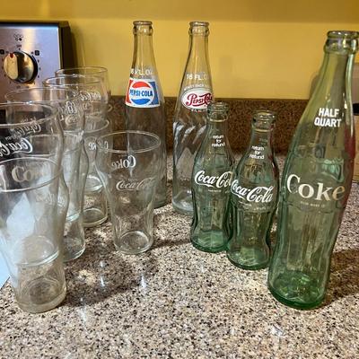Vintage Coca-Cola Pepsi Glass Lot Coke