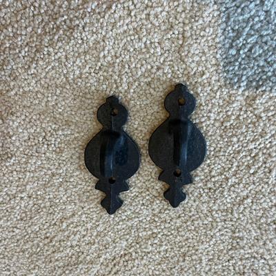 Iron Chandelier, Two Iron Candleholders & Iron Hooks (2KD-MG)