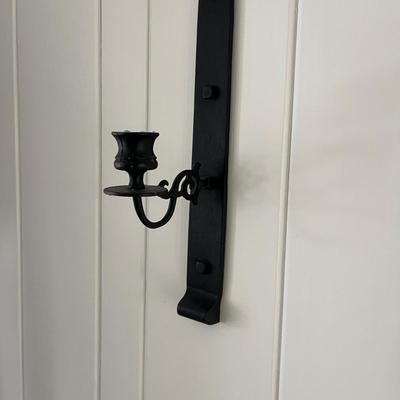Iron Chandelier, Two Iron Candleholders & Iron Hooks (2KD-MG)