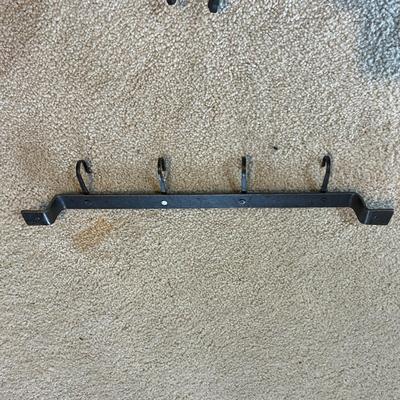 Iron Chandelier, Two Iron Candleholders & Iron Hooks (2KD-MG)