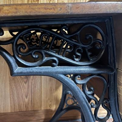 Vintage Eclipse Wood & Iron School Desk (1BL-MG)