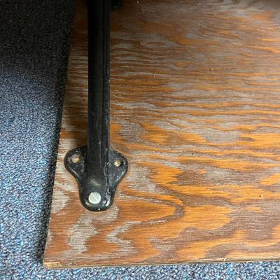 Vintage Eclipse Wood & Iron School Desk (1BL-MG)