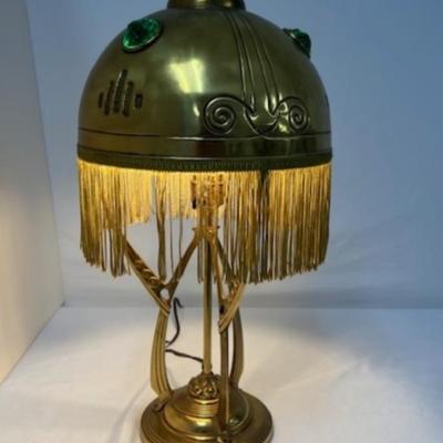 Art Nouveau Brass Parlor Lamp