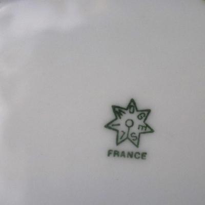 1892 Coiffe et Cie Limoges France 8 inch Set of 12 Plates and Serving Tray with 22KT Gold and Pink Cherry Blossoms Pattern