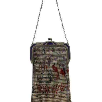 Pair of Whiting & Davis Deco Enameled Mesh Purses