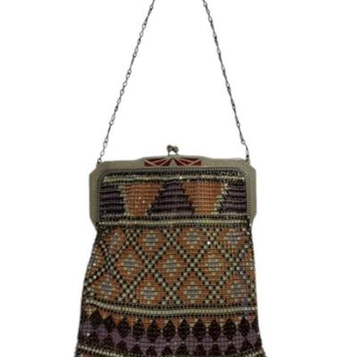 Pair of Whiting & Davis Deco Enameled Mesh Purses