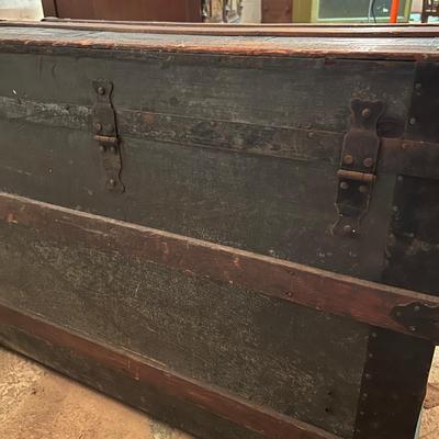 Antique Wood Steamer Trunk