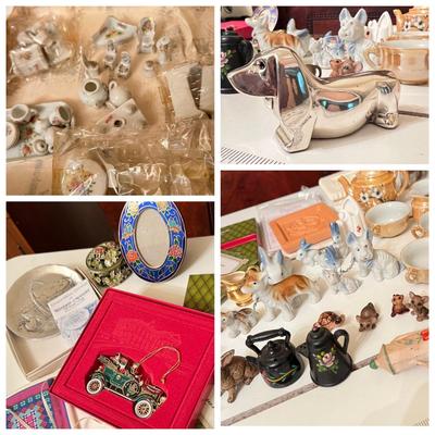 Big Lot Vintage Collectibles - Porcelain, Enamel, Cast Iron