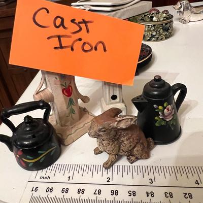 Big Lot Vintage Collectibles - Porcelain, Enamel, Cast Iron