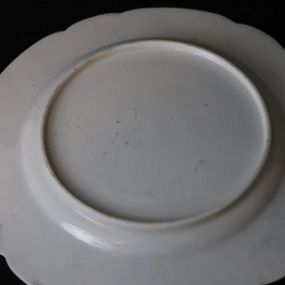 Vibrantly Painted Asian Hand Painted 10 Inch Plate with Porcelain Mark