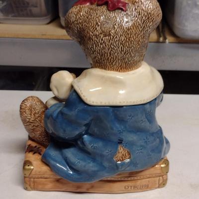 Numbered Boyd's Collection Teddy Bear Cookie Jar- Bailey Bear on Suitcase