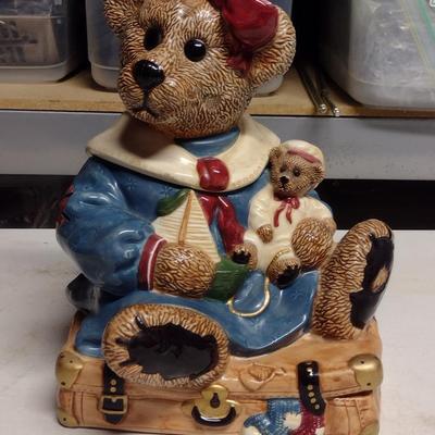 Numbered Boyd's Collection Teddy Bear Cookie Jar- Bailey Bear on Suitcase