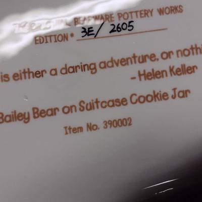Numbered Boyd's Collection Teddy Bear Cookie Jar- Bailey Bear on Suitcase