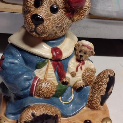 Numbered Boyd's Collection Teddy Bear Cookie Jar- Bailey Bear on Suitcase