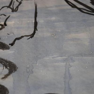 Large 13 ft Long 1969 Kenneth Callahan Original Sumi Ink Wash Painting on Paper