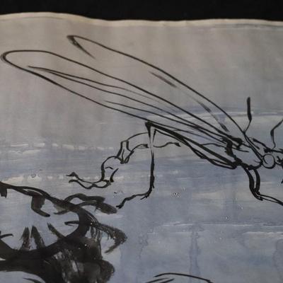 Large 13 ft Long 1969 Kenneth Callahan Original Sumi Ink Wash Painting on Paper