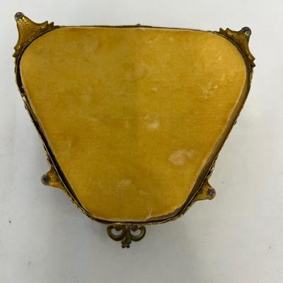 Vintage Gold Tone Filigree Jewelry Box