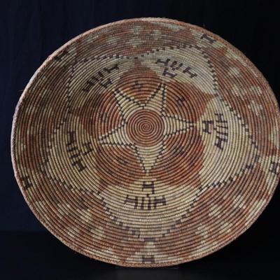 Antique Native American Woven Basket (Potentially Navajo or Pima) Large 29 Inch Wide