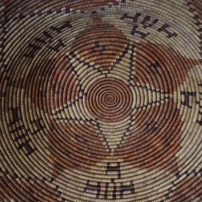 Antique Native American Woven Basket (Potentially Navajo or Pima) Large 29 Inch Wide