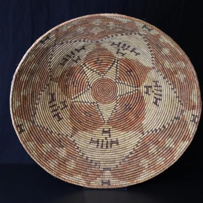 Antique Native American Woven Basket (Potentially Navajo or Pima) Large 29 Inch Wide