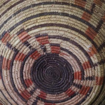 Antique Southwest Native American Woven 22 inch Basket with Spiral Design