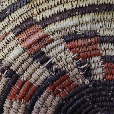 Antique Southwest Native American Woven 22 inch Basket with Spiral Design