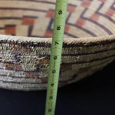 Antique Southwest Native American Woven 22 inch Basket with Spiral Design