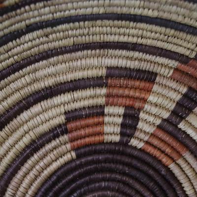 Antique Southwest Native American Woven 22 inch Basket with Spiral Design