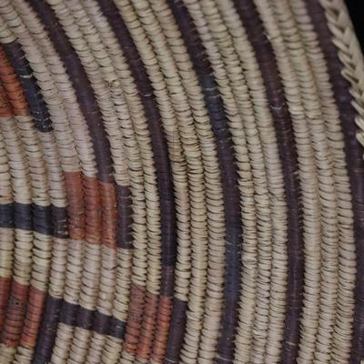 Antique Southwest Native American Woven 22 inch Basket with Spiral Design